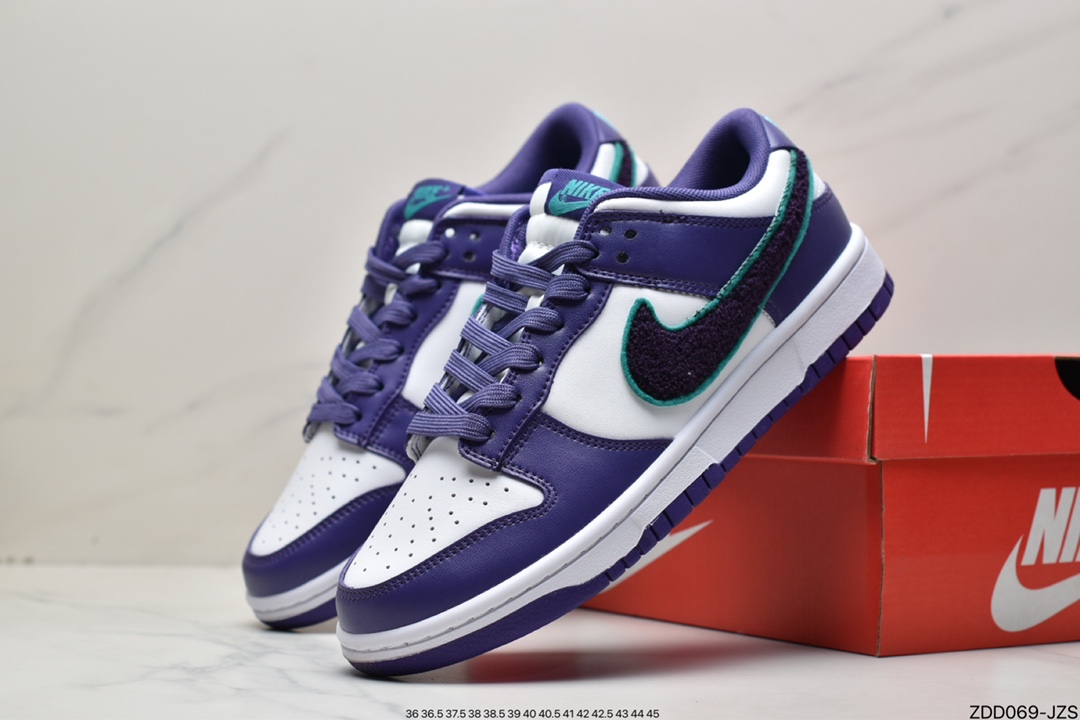 230 Nike SB Dunk Low”Chenille Swoosh Purple White”扣篮DQ7683-100