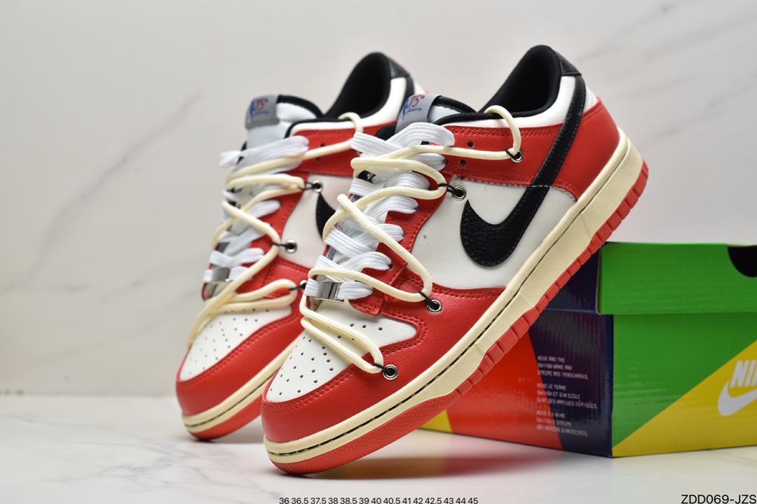 Nike SB Dunk Low Old Chicago Bulls Color Deconstructed Drawstring Shoelaces DD3363-100