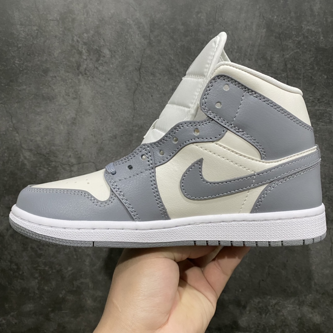 GC(dt) verified version AJ1 Mid gray and white small middle help soot small new color BQ6472-115