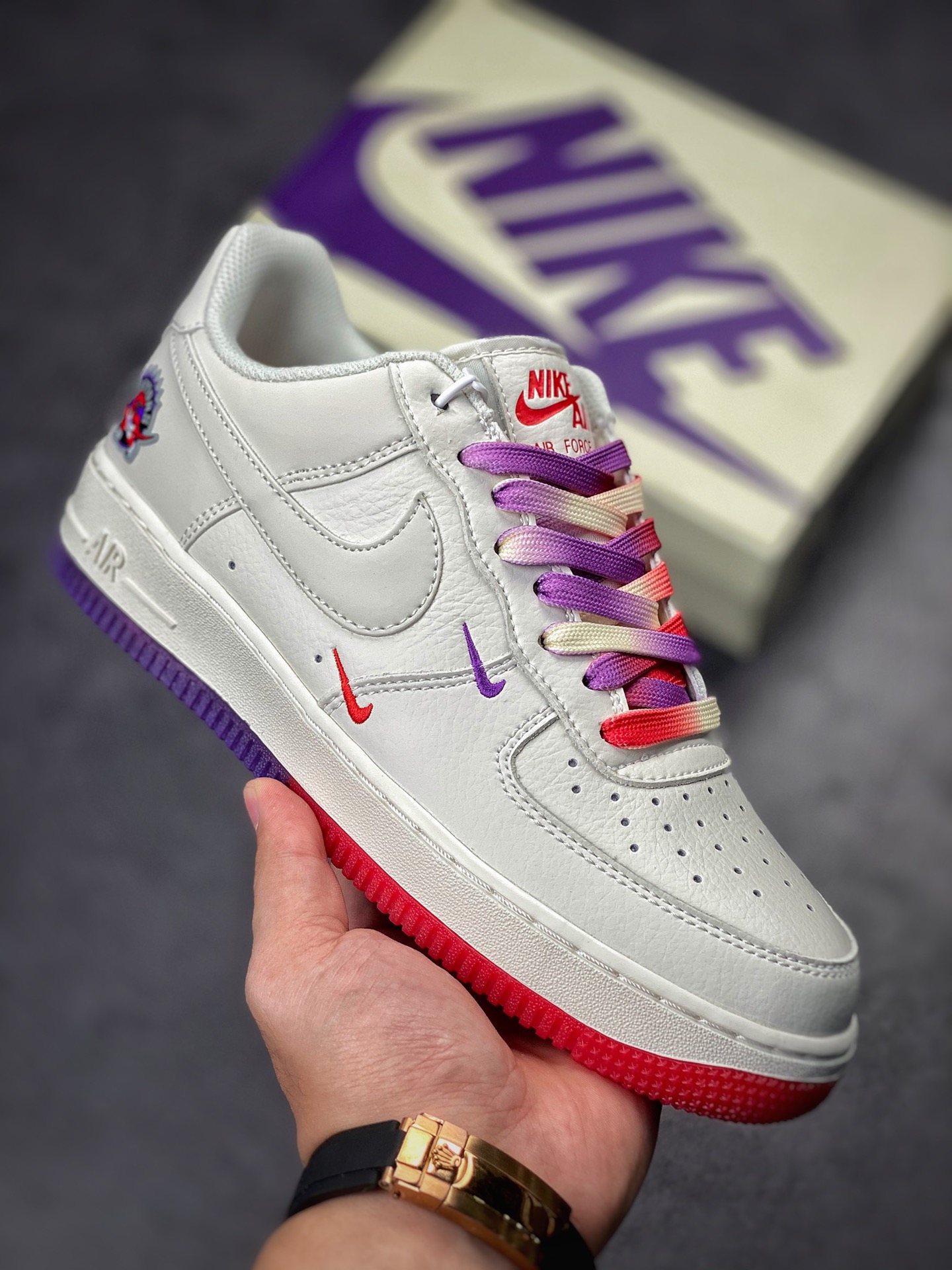 Nike Air Force 1 Low 07 串标紫红小钩 KK6325-015