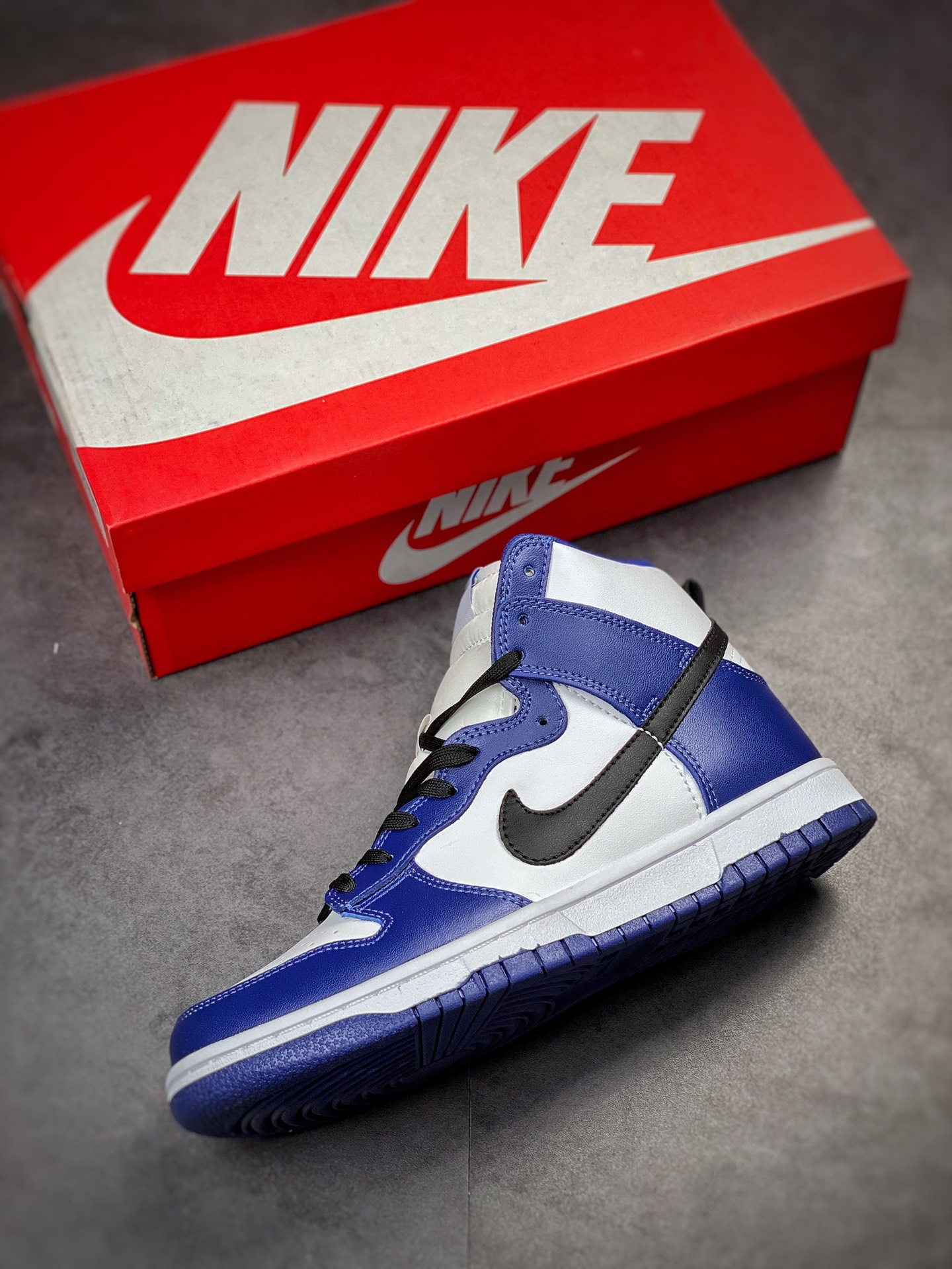 Nike Dunk High trend retro black and white blue DD1869-400
