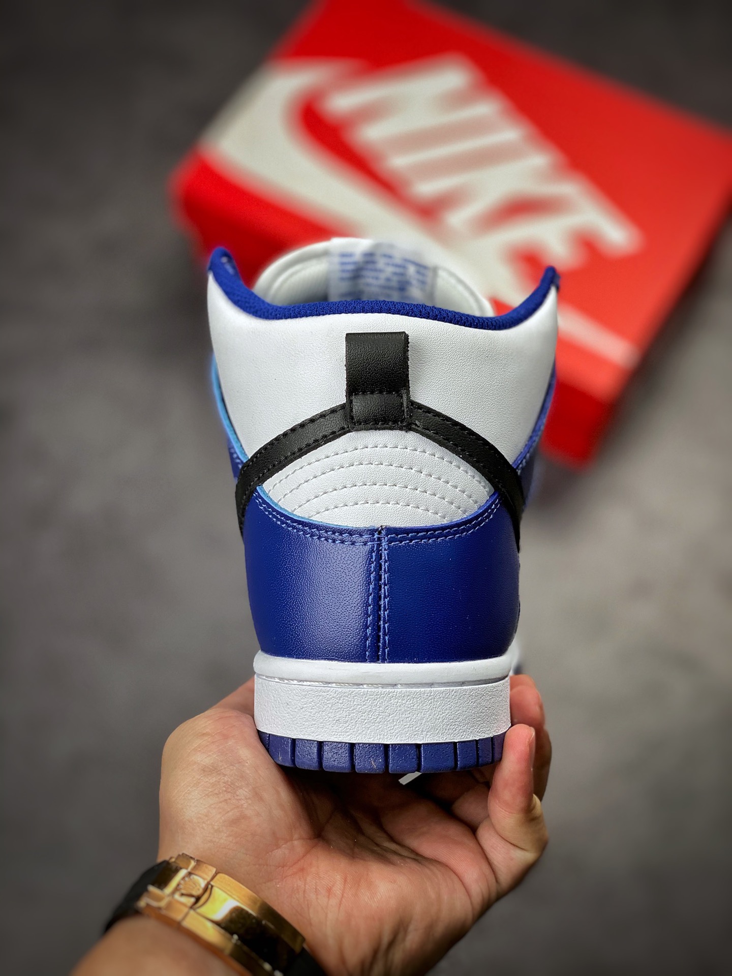 Nike Dunk High trend retro black and white blue DD1869-400