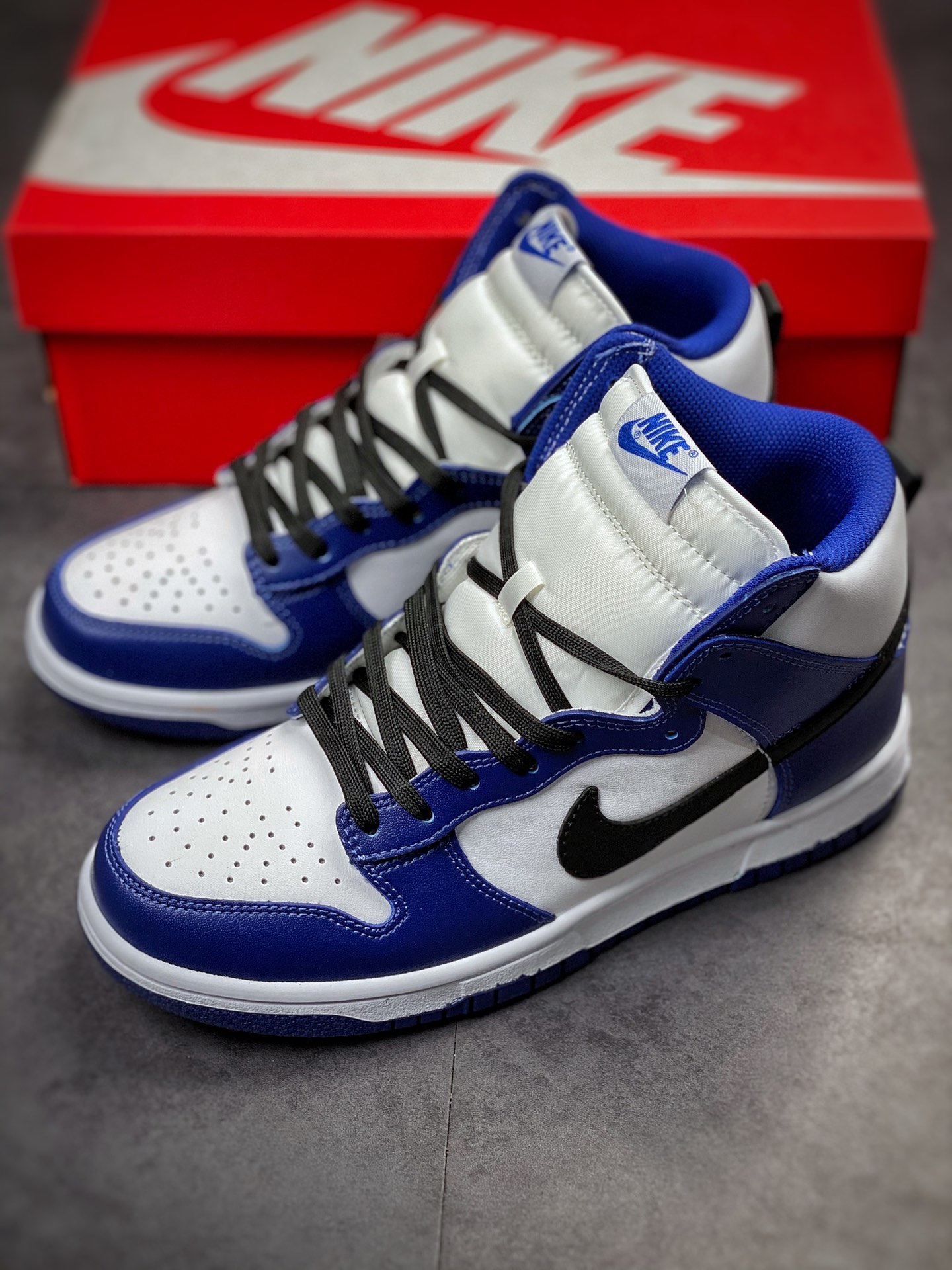 Nike Dunk High trend retro black and white blue DD1869-400