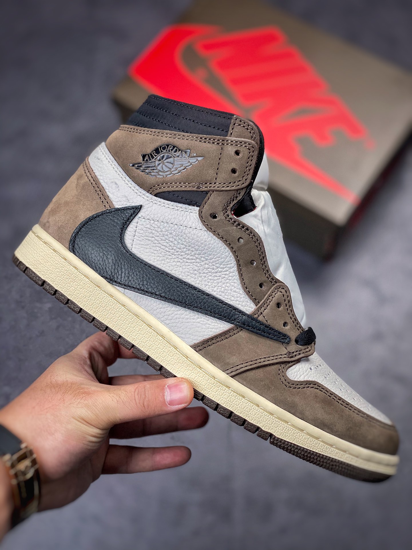 Travis Scott x Air Jordan 1 High OG SP Barb Dark Brown CD4487-100-Top High Quatity Cheap Sneakers Fashion Clothing Clothes Bags handbags Shoes of all Brand wholesale With The best Quality And Beautiful Price from China Factory Chinese suppliers wholesaler seller Travis Scott x Air Jordan 1 High OG SP Barb Dark Brown CD4487-100