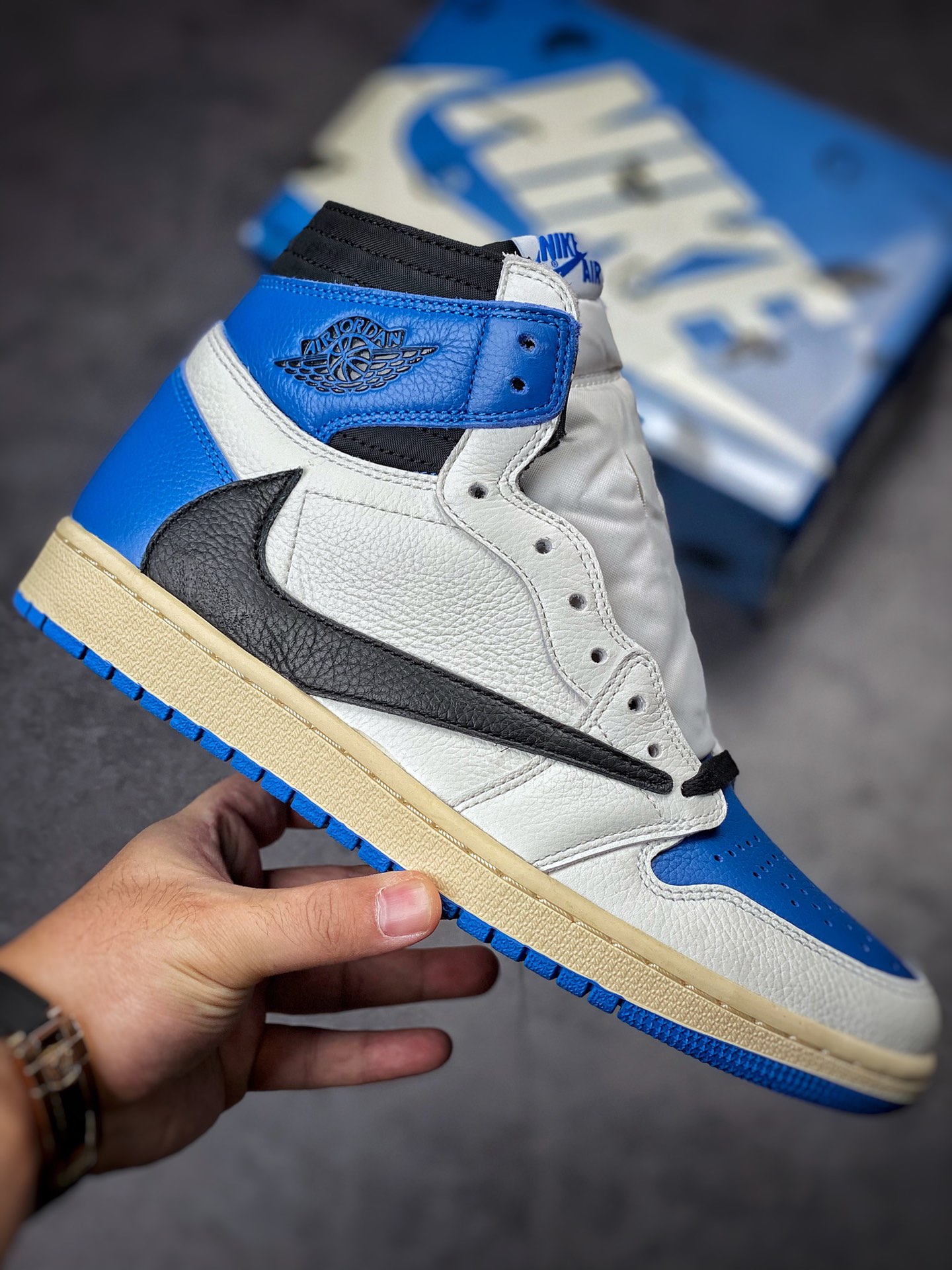 Travis Scott x Fragment Design x Air Jordan 1 High OG SP “Military Blue” DH3227-105