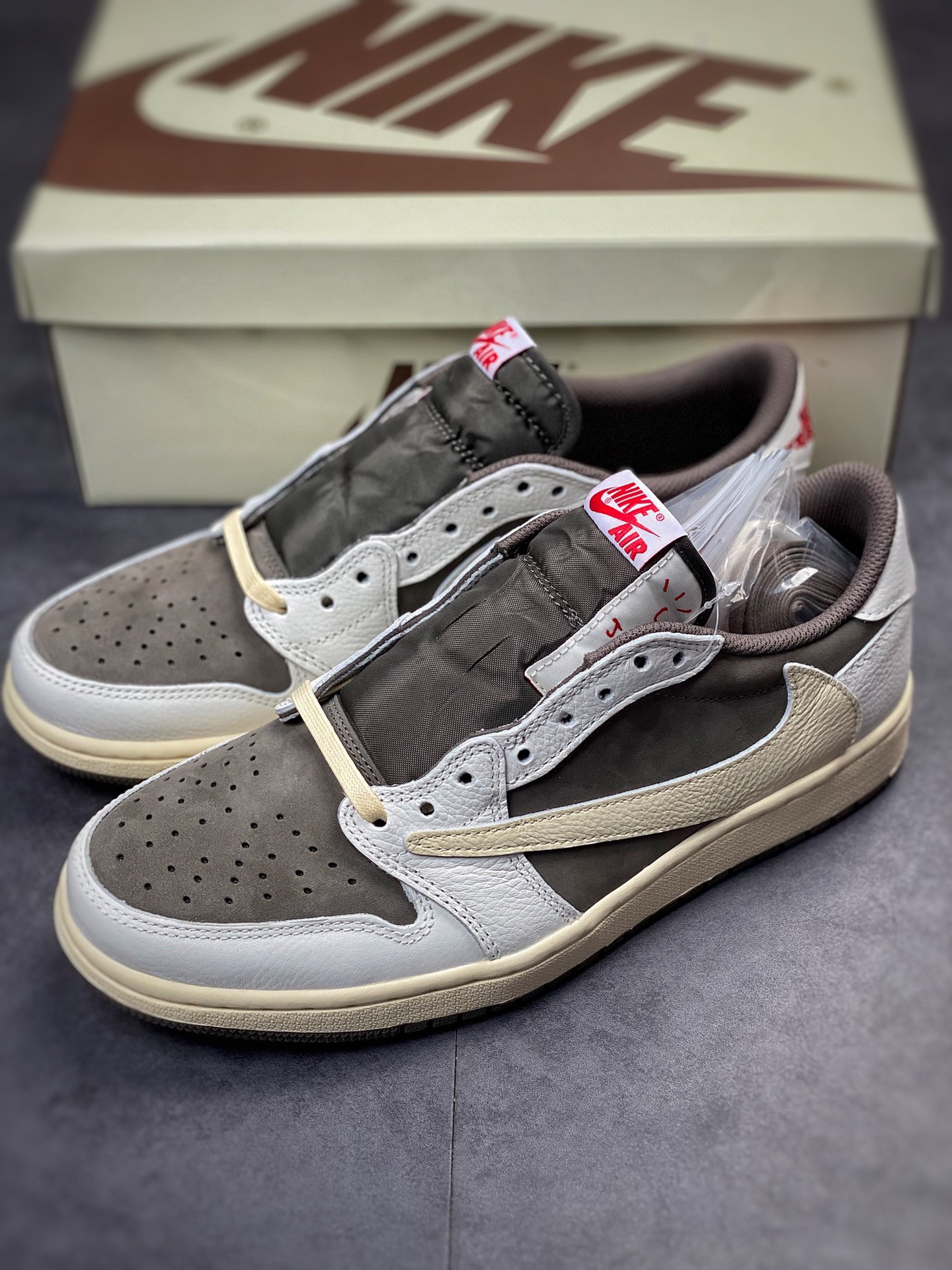 Travis Scott x Air Jordan AJ1 Low OG SP TS joint white brown barb low help DM7866-162