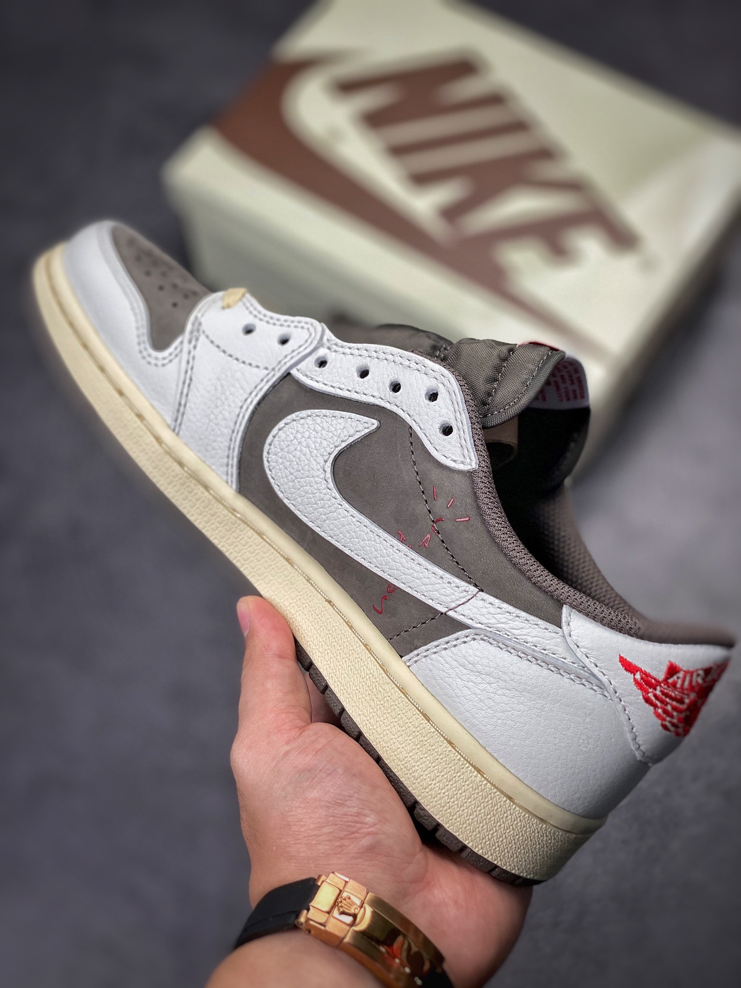 Travis Scott x Air Jordan AJ1 Low OG SP TS joint white brown barb low help DM7866-162