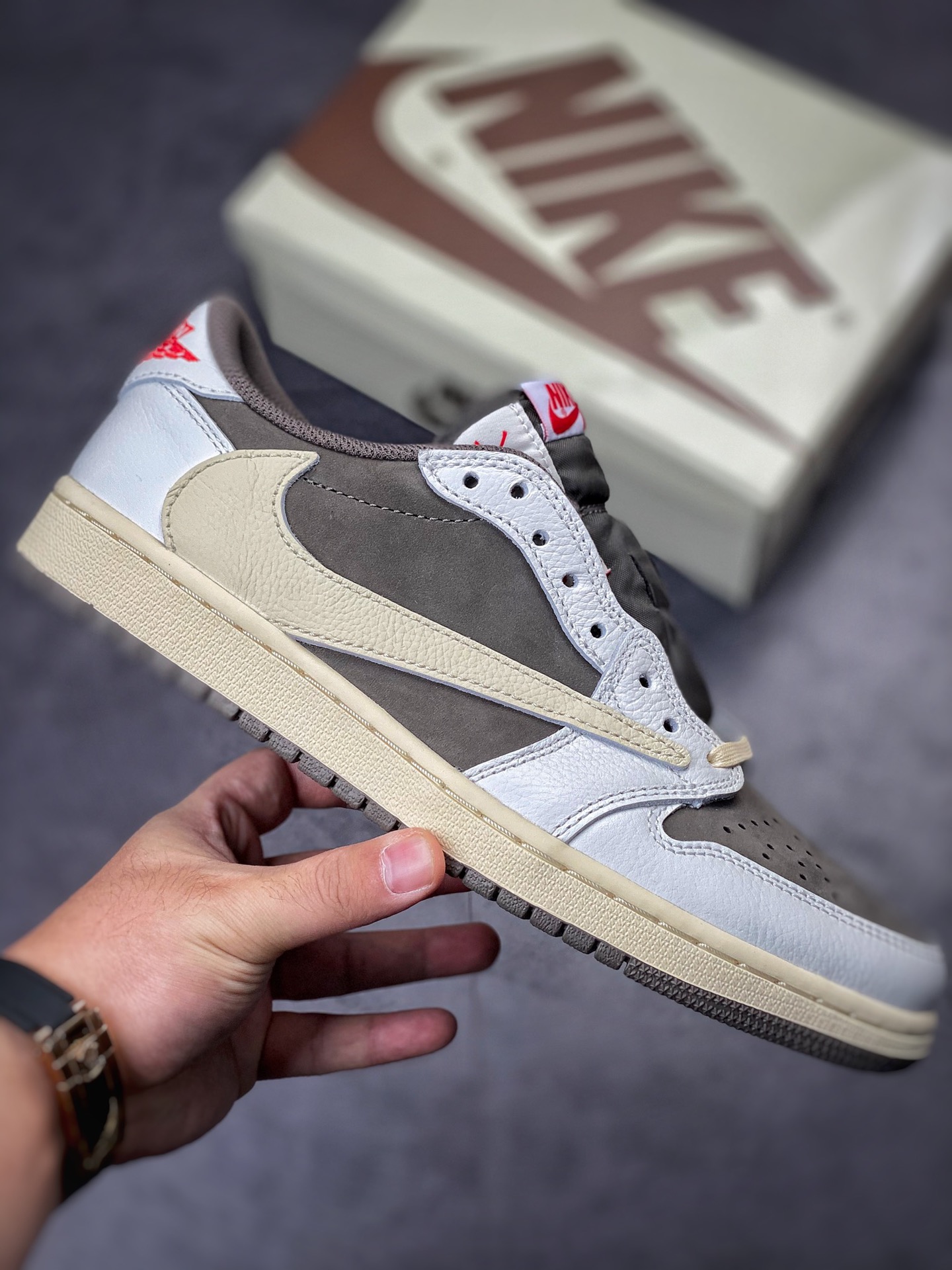 Travis Scott x Air Jordan AJ1 Low OG SP TS joint white brown barb low help DM7866-162