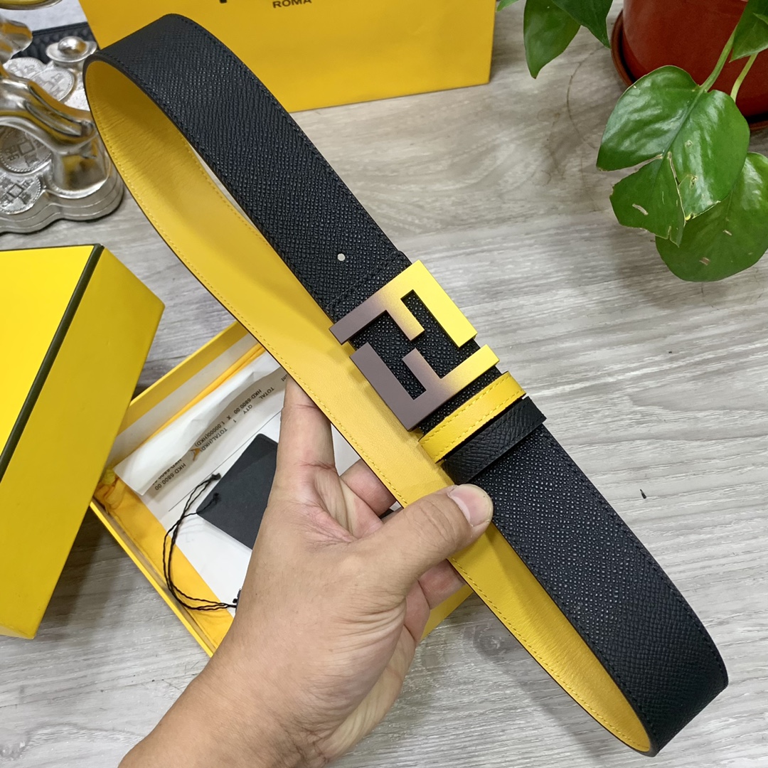 FENDl芬迪宽40MM双面原版小牛