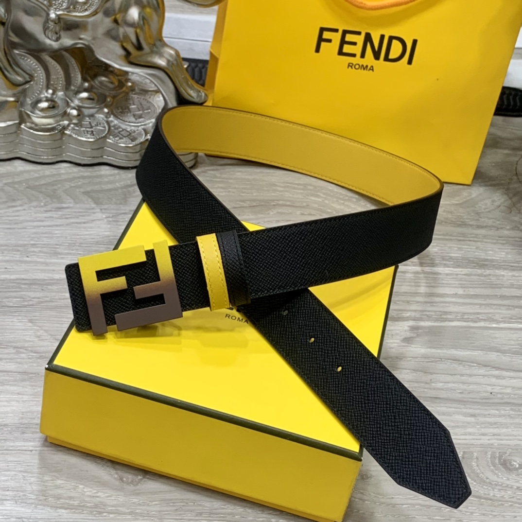FENDl芬迪宽40MM双面原版小牛