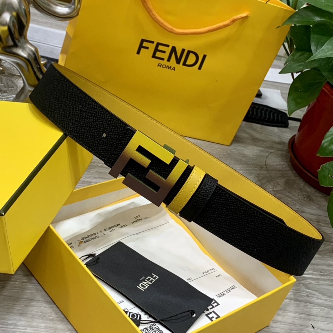 FENDl芬迪宽40MM双面原版小牛