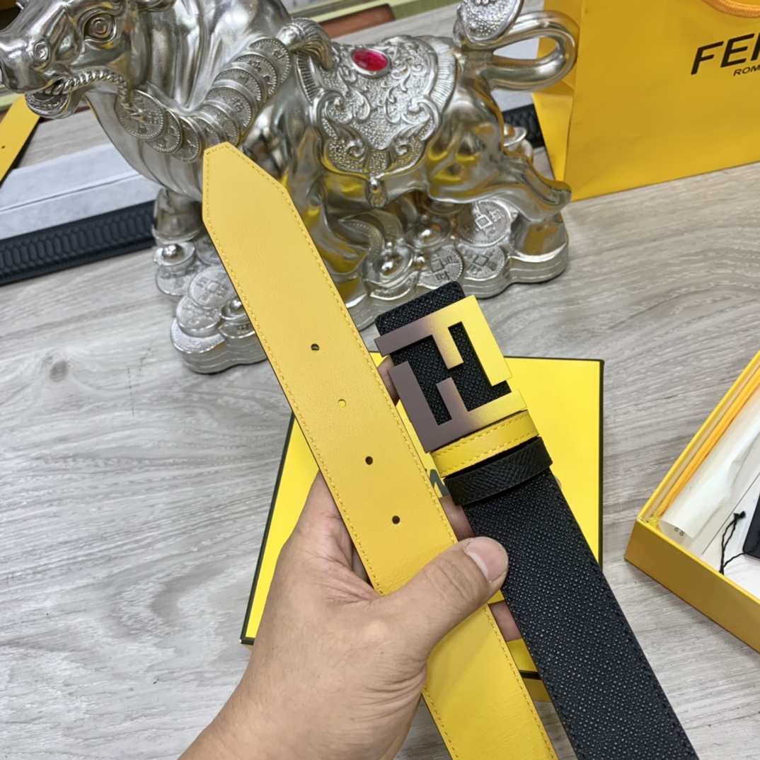 FENDl芬迪宽40MM双面原版小牛