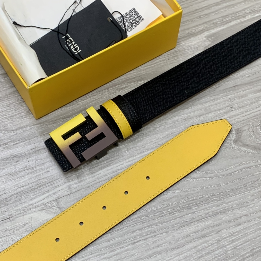 FENDl芬迪宽40MM双面原版小牛