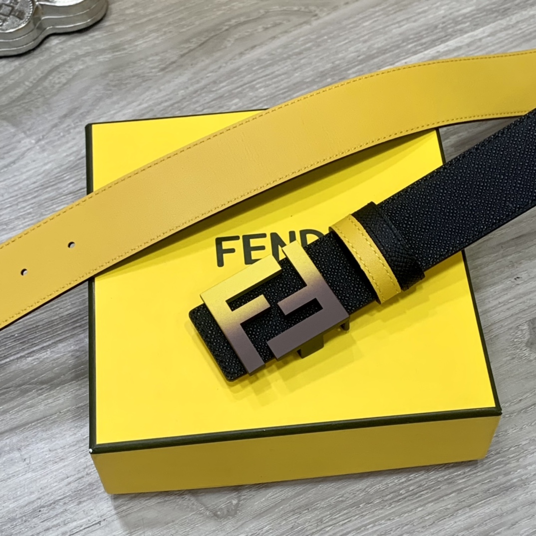FENDl芬迪宽40MM双面原版小牛