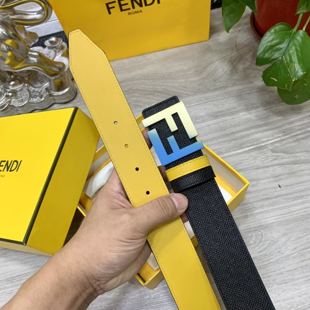 FENDl芬迪宽40MM双面原版小牛