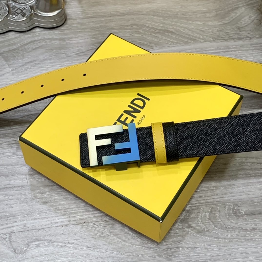 FENDl芬迪宽40MM双面原版小牛