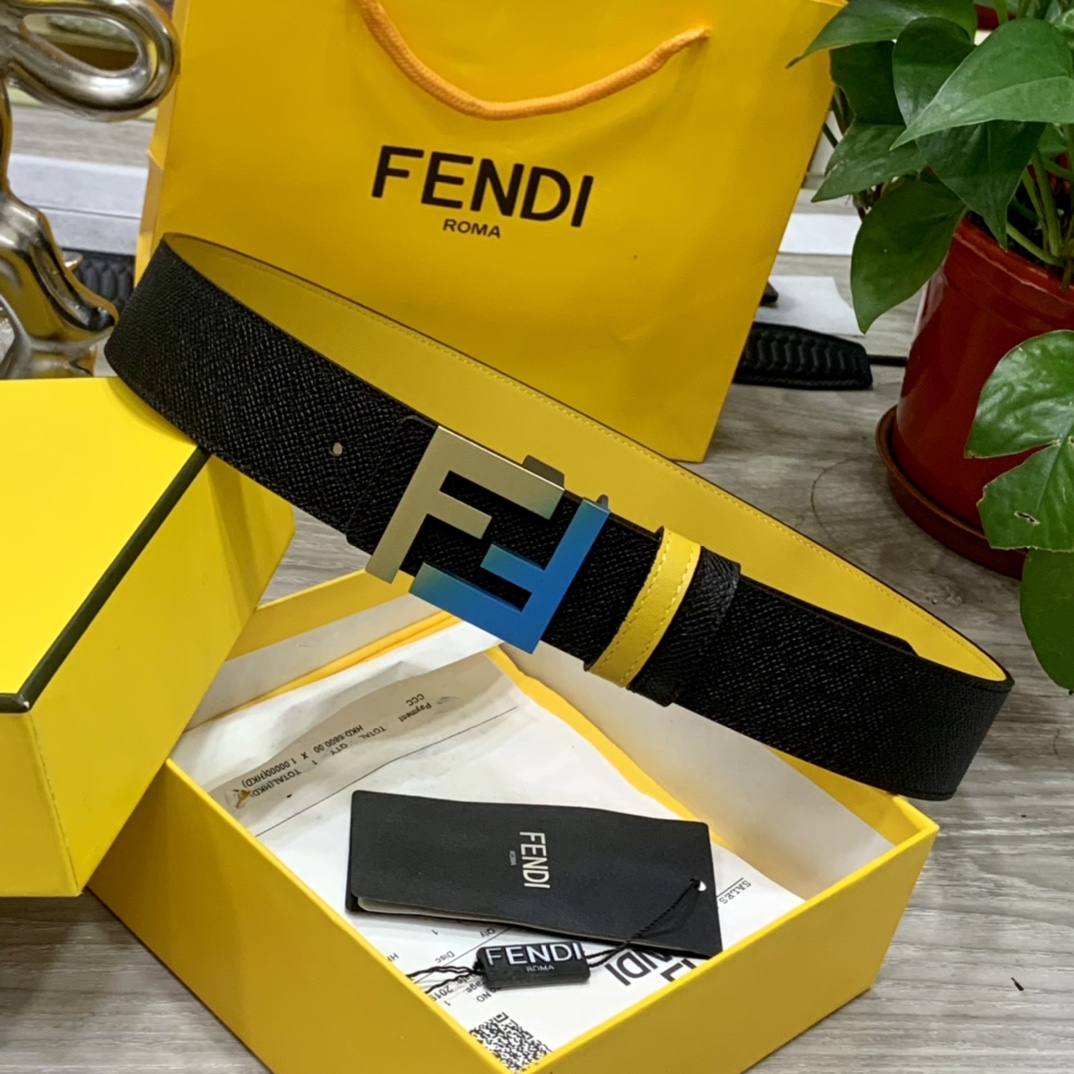 FENDl芬迪宽40MM双面原版小牛