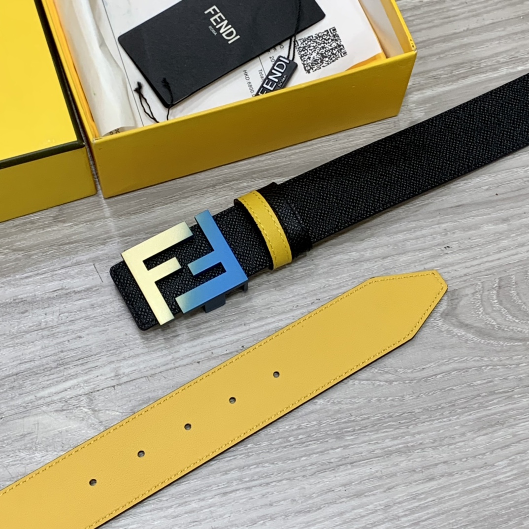 FENDl芬迪宽40MM双面原版小牛