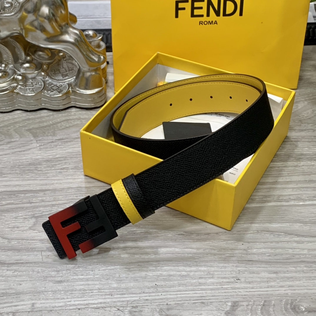 FENDl芬迪宽40MM双面原版小牛
