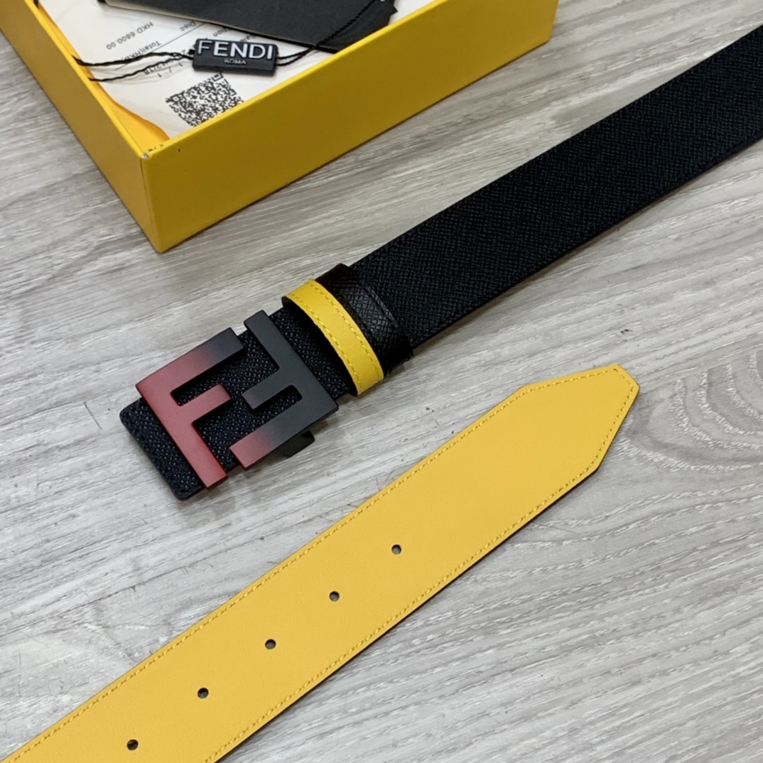 FENDl芬迪宽40MM双面原版小牛