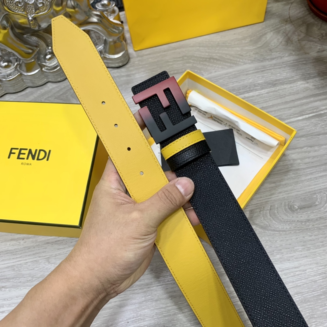 FENDl芬迪宽40MM双面原版小牛