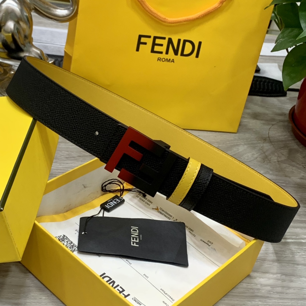 FENDl芬迪宽40MM双面原版小牛