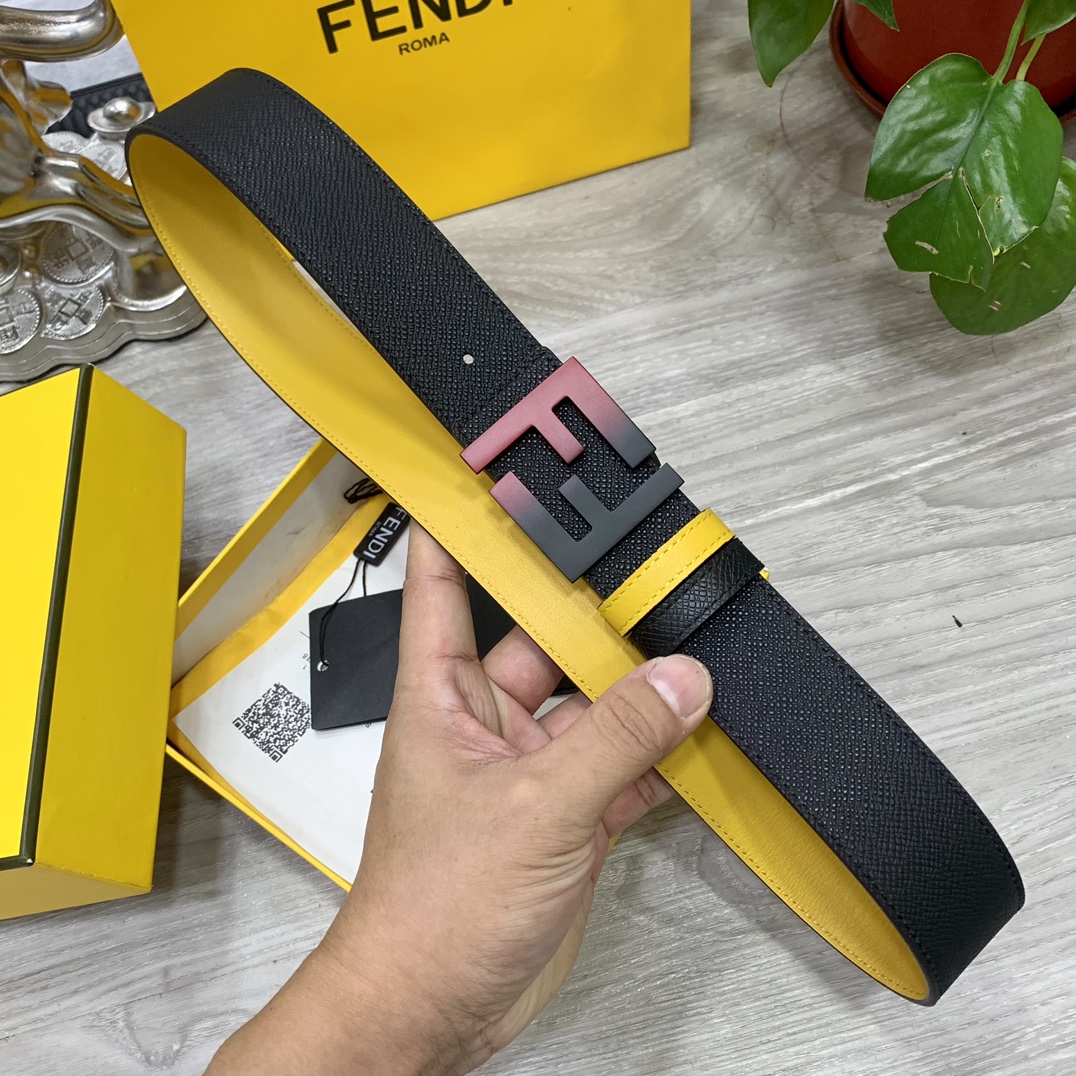FENDl芬迪宽40MM双面原版小牛