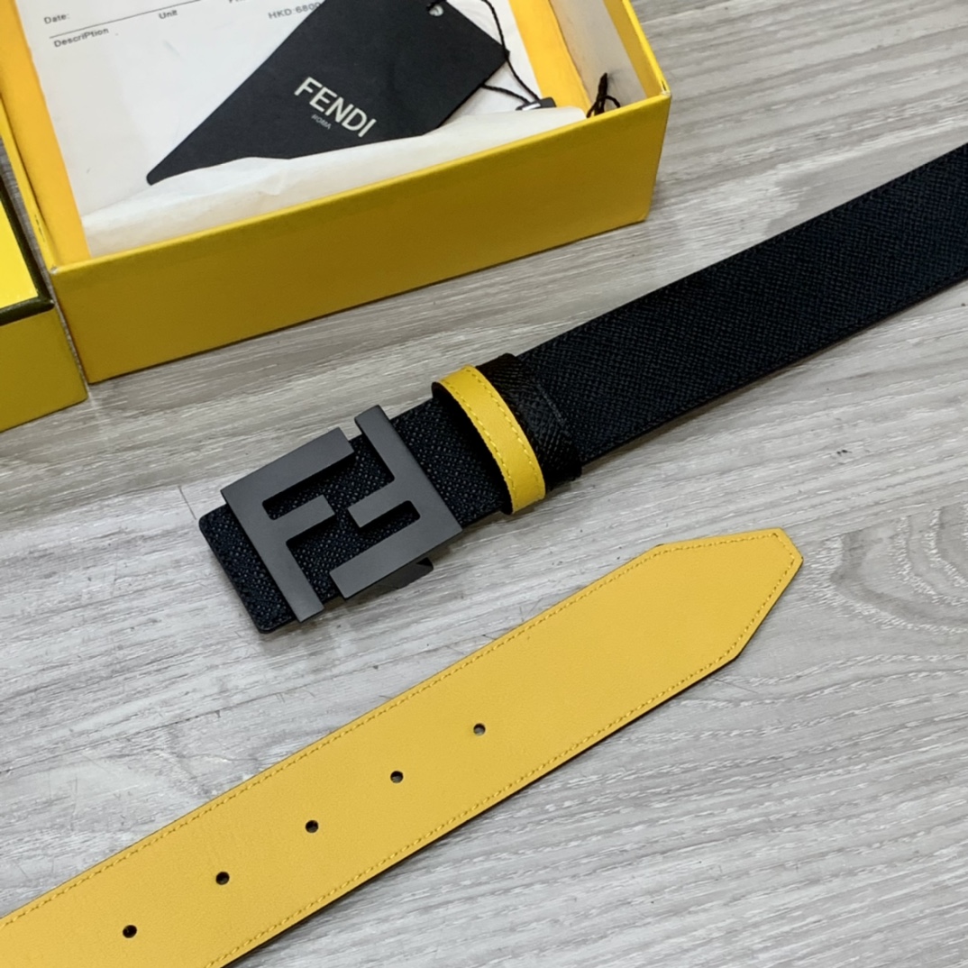 FENDl芬迪宽40MM双面原版小牛