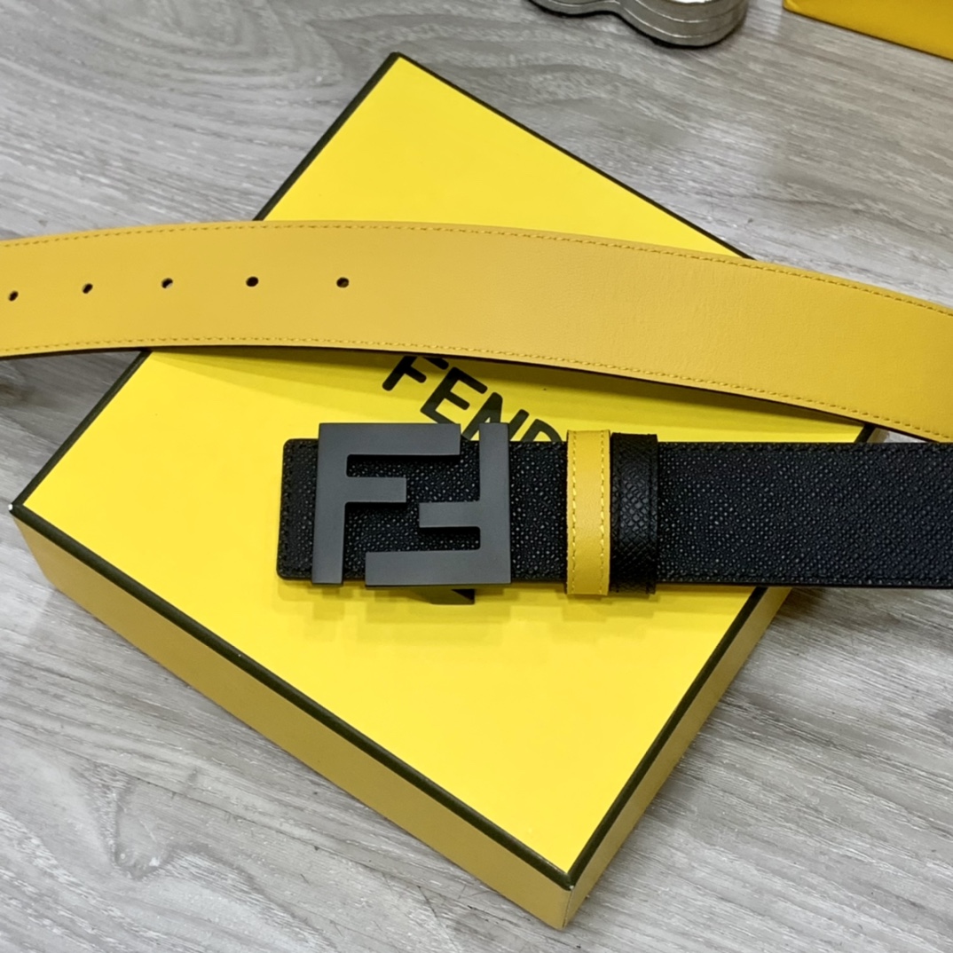 FENDl芬迪宽40MM双面原版小牛