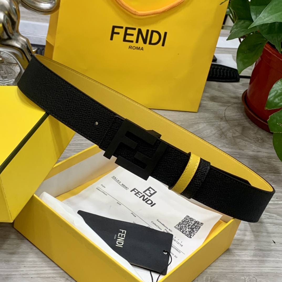 FENDl芬迪宽40MM双面原版小牛