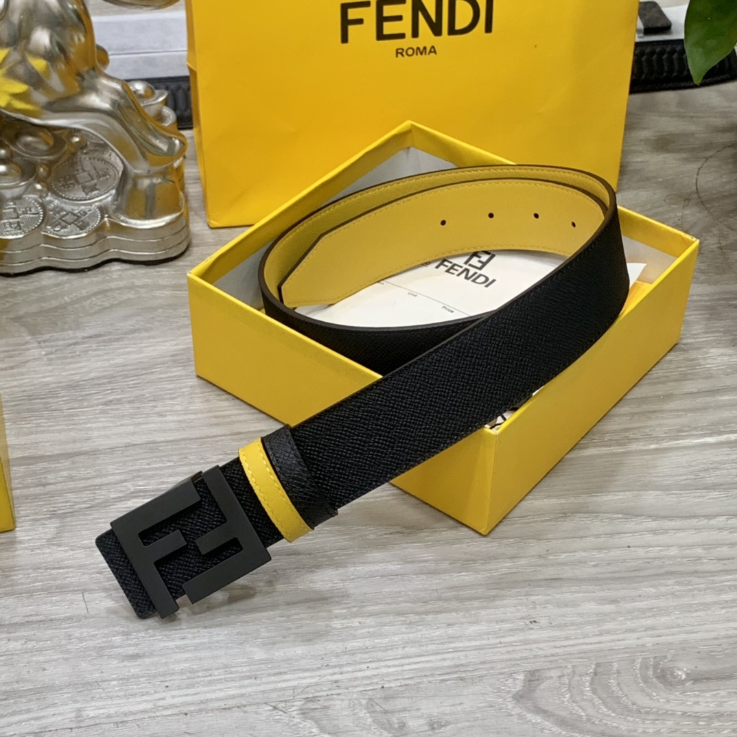 FENDl芬迪宽40MM双面原版小牛