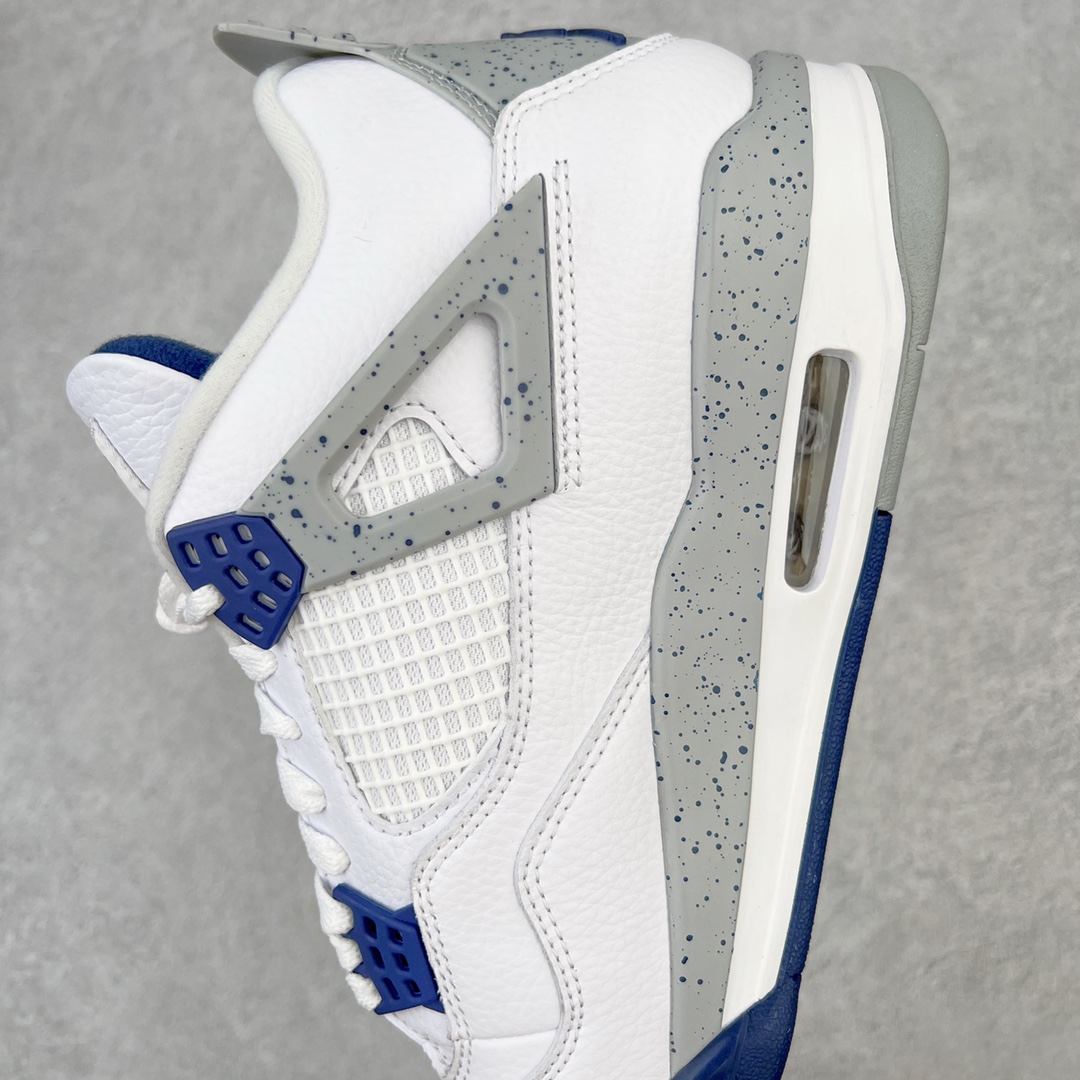 图片[7]-零售💰260 ＃KZ神版福利回馈‼Air Jordan AJ4 Retro 午夜蓝 DH6927-140 独家外贸特供尺码含 45.5 49.5 50.5 国内外口碑最好最推荐的产品 市场中端王者 亲自操刀耗时半年巨作 全套原纸板楦头开发 确保原汁原味 完美呈现四代版型 一比一鞋头弧度高度鞋身弧度 此版本只针对中端市场 皮料材质有所更替 其他数据细节工艺流程均保持一致 绝不口嗨 细节品控鞋型随意秒杀市面3XX 4XX 原厂TPU网格鞋带扣 正确内里网布 菱角分明不变形无多余毛边 柔软性质感一致于原鞋 市场唯一原厂鞋扣模具 背面可见隐藏注塑口 原厂织唛标 原厂飞人电绣工艺 尾指中部跳三针 独家绑鞋带手法 印刷中底布 四线拉帮 米色美纹纸贴合固定 进口港宝加持 后跟自然饱满 全鞋荧光划线卡点 追求极致完美 每一双都是工艺品 多重QC质检 超越公司货的品控标准 实实在在的免检产品 尺码：40 40.5 41 42 42.5 43 44 44.5 45 45.5 46 47.5 48.5 49.5 50.5 编码：by2936060-运动鞋