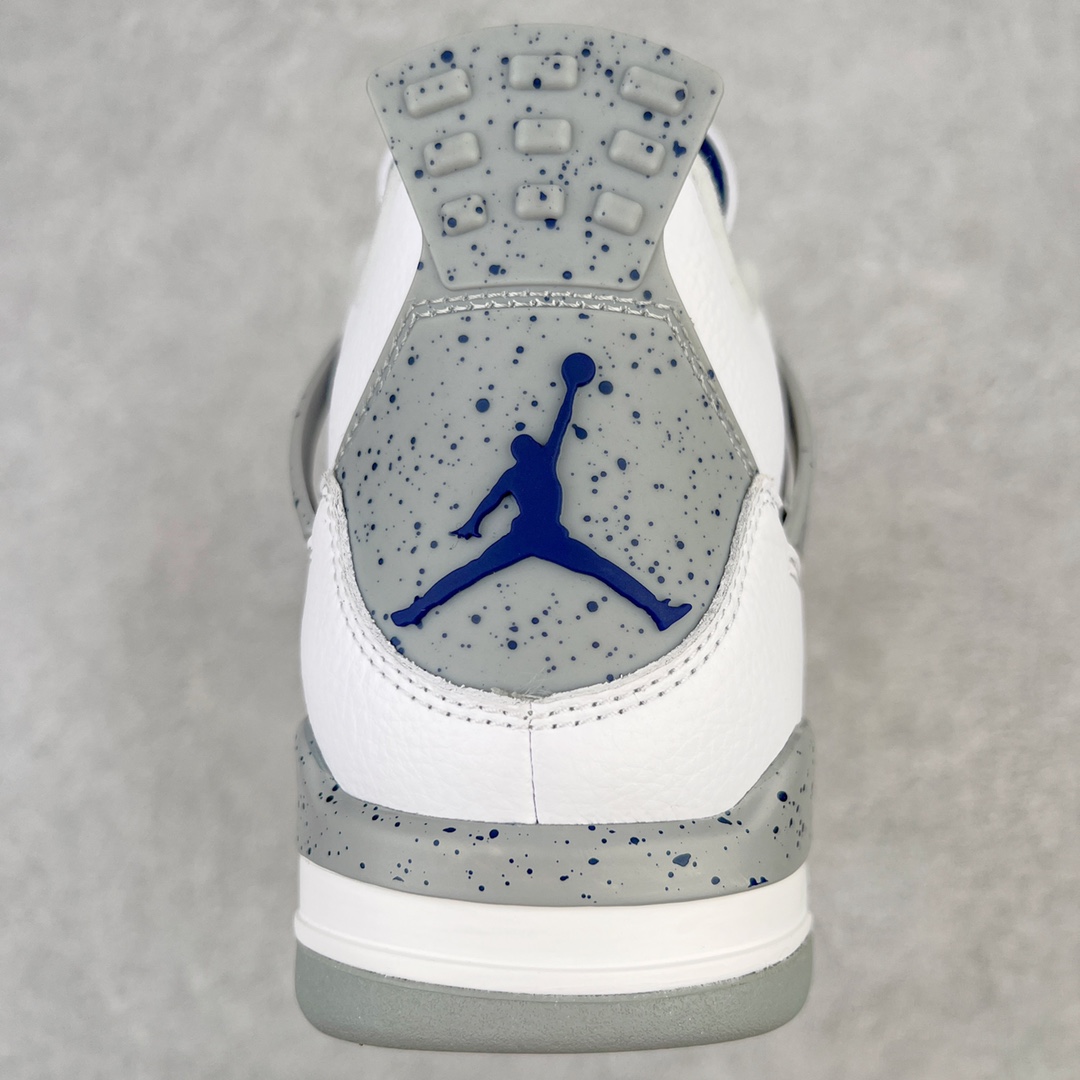 图片[8]-零售💰260 ＃KZ神版福利回馈‼Air Jordan AJ4 Retro 午夜蓝 DH6927-140 独家外贸特供尺码含 45.5 49.5 50.5 国内外口碑最好最推荐的产品 市场中端王者 亲自操刀耗时半年巨作 全套原纸板楦头开发 确保原汁原味 完美呈现四代版型 一比一鞋头弧度高度鞋身弧度 此版本只针对中端市场 皮料材质有所更替 其他数据细节工艺流程均保持一致 绝不口嗨 细节品控鞋型随意秒杀市面3XX 4XX 原厂TPU网格鞋带扣 正确内里网布 菱角分明不变形无多余毛边 柔软性质感一致于原鞋 市场唯一原厂鞋扣模具 背面可见隐藏注塑口 原厂织唛标 原厂飞人电绣工艺 尾指中部跳三针 独家绑鞋带手法 印刷中底布 四线拉帮 米色美纹纸贴合固定 进口港宝加持 后跟自然饱满 全鞋荧光划线卡点 追求极致完美 每一双都是工艺品 多重QC质检 超越公司货的品控标准 实实在在的免检产品 尺码：40 40.5 41 42 42.5 43 44 44.5 45 45.5 46 47.5 48.5 49.5 50.5 编码：by2936060-运动鞋