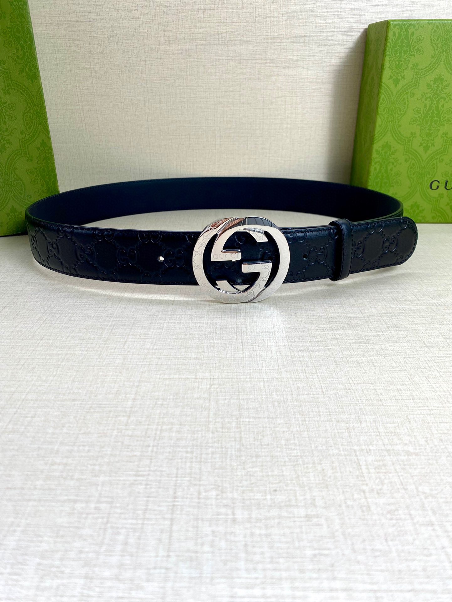 Gucci Style Blue Leather Men's Belts Men's Belts Men's Belt detail image 5 from source 766491