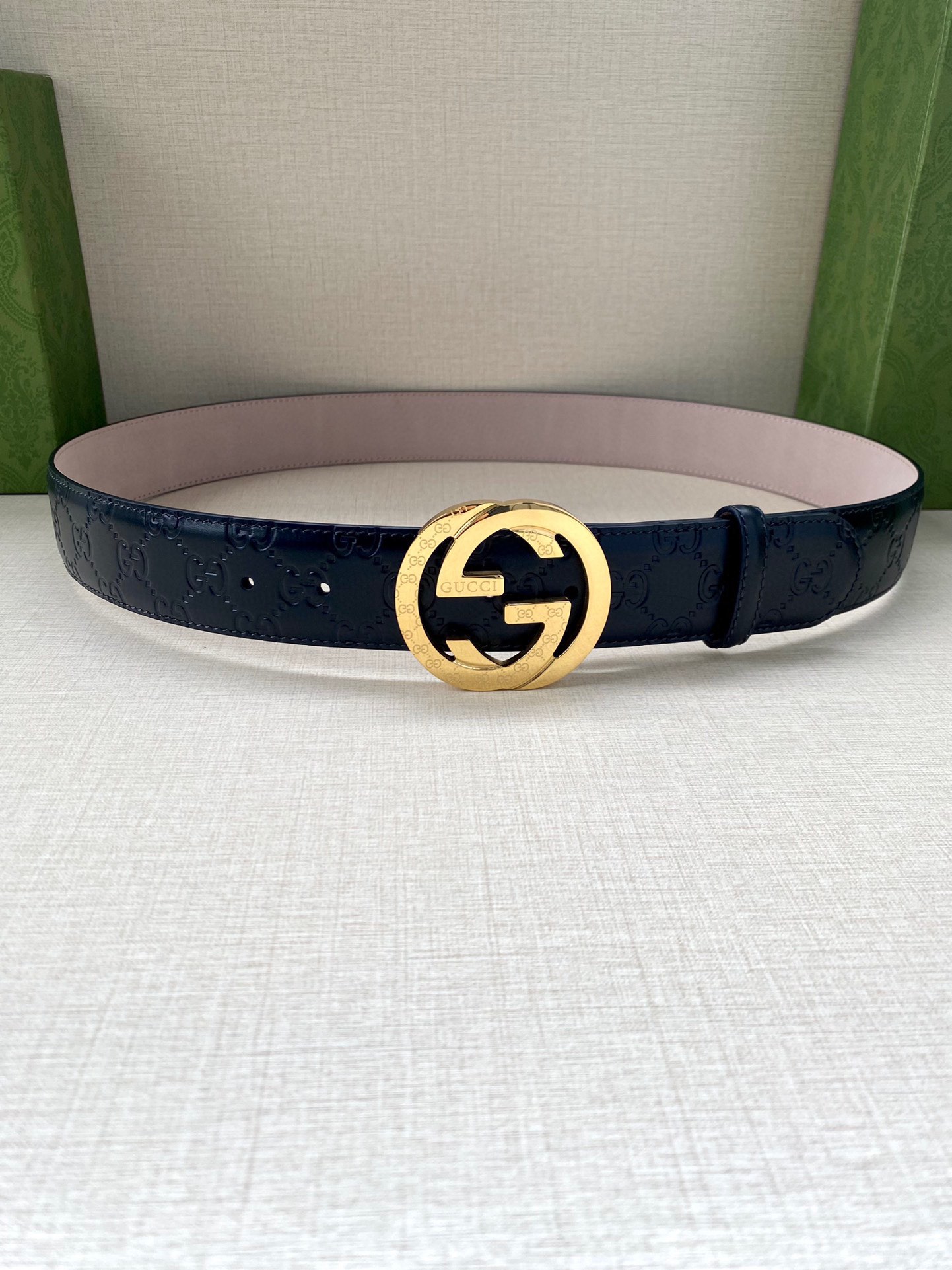Gucci Style Blue Leather Men's Belts Men's Belts Men's Belt detail image 5 from source 766492