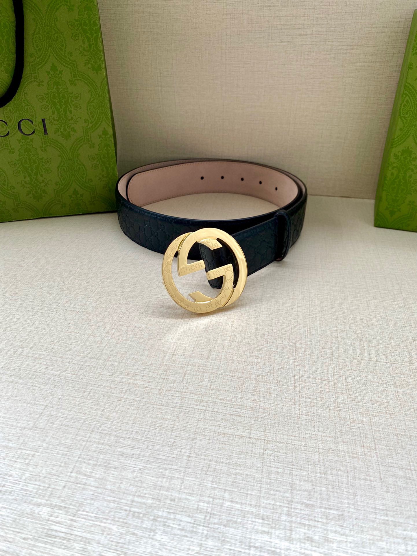 Gucci Style Blue Leather Men's Belts Men's Belts Men's Belt detail image 9 from source 766493