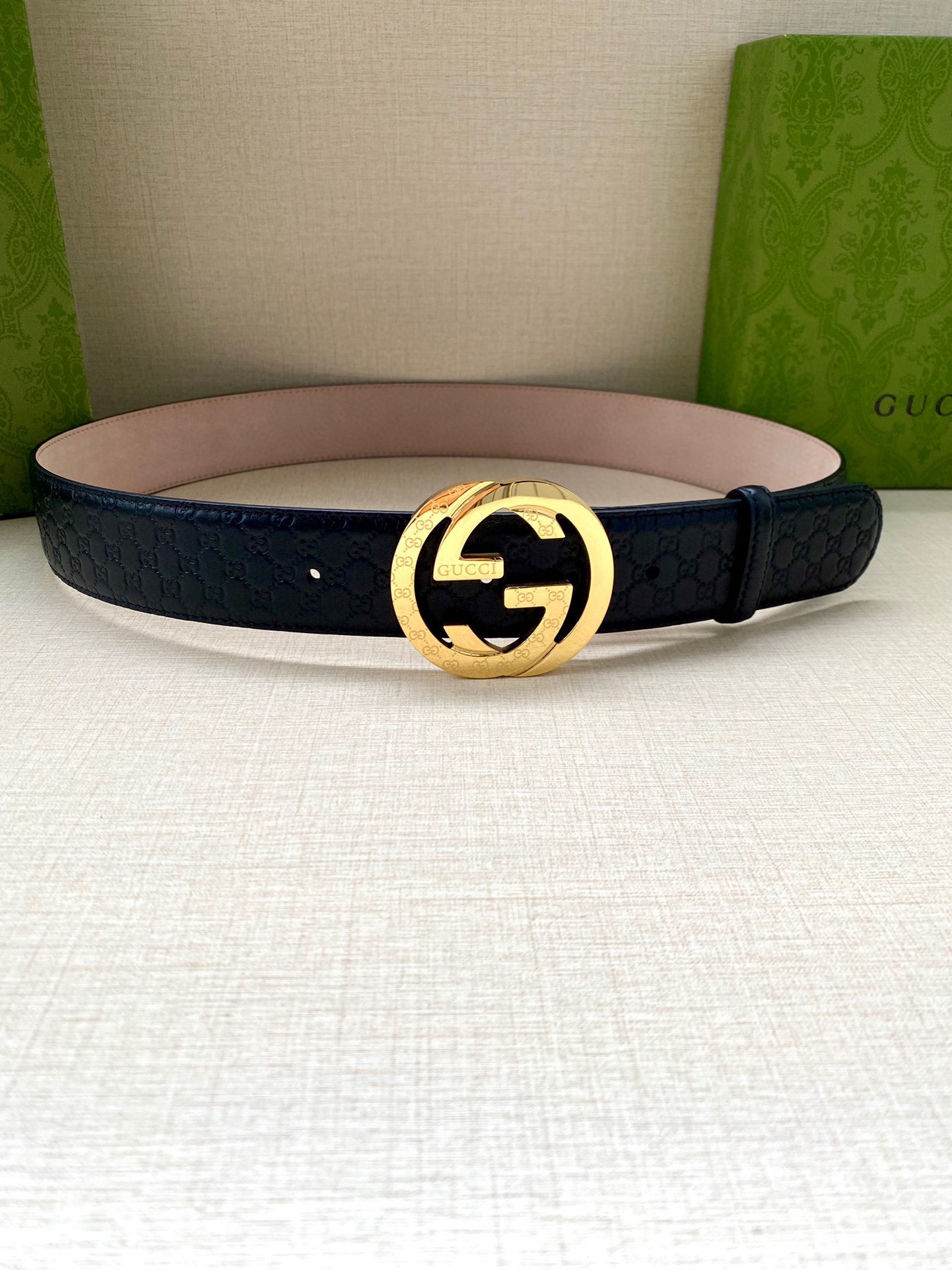 Gucci Style Blue Leather Men's Belts Men's Belts Men's Belt detail image 5 from source 766493