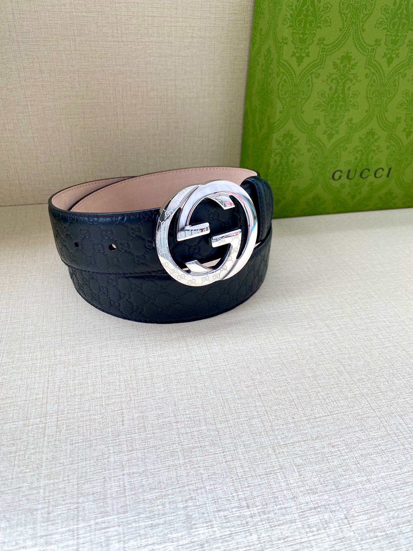 Gucci Style Blue Leather Men's Belts Men's Belts Men's Belt detail image 4 from source 766493