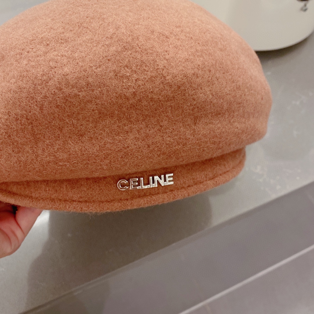 Celine赛琳2022秋冬新款呢子贝雷帽