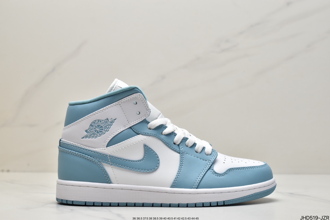 190 Nike Wmns Air Jordan 1 Mid GS”UNC”AJ1乔丹一代中帮BQ6472-141