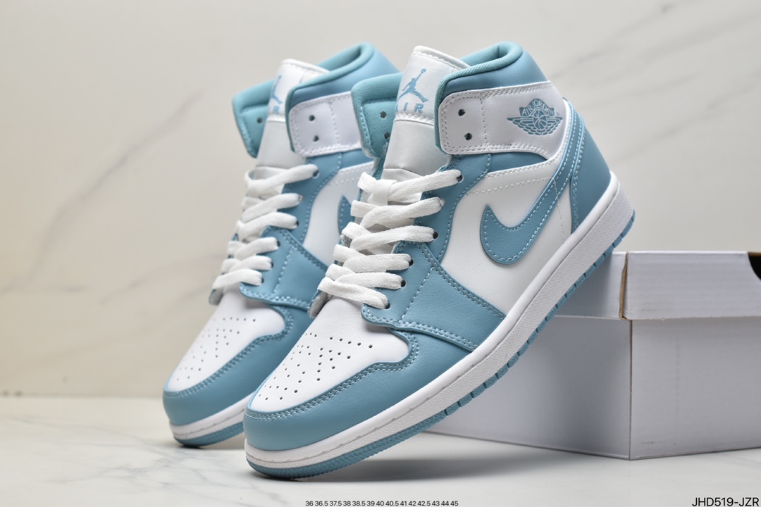 190 Nike Wmns Air Jordan 1 Mid GS”UNC”AJ1乔丹一代中帮BQ6472-141