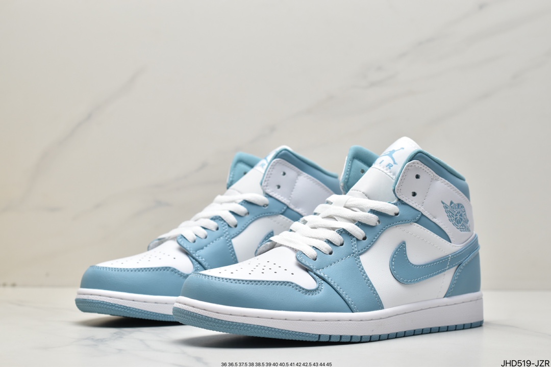 190 Nike Wmns Air Jordan 1 Mid GS”UNC”AJ1乔丹一代中帮BQ6472-141