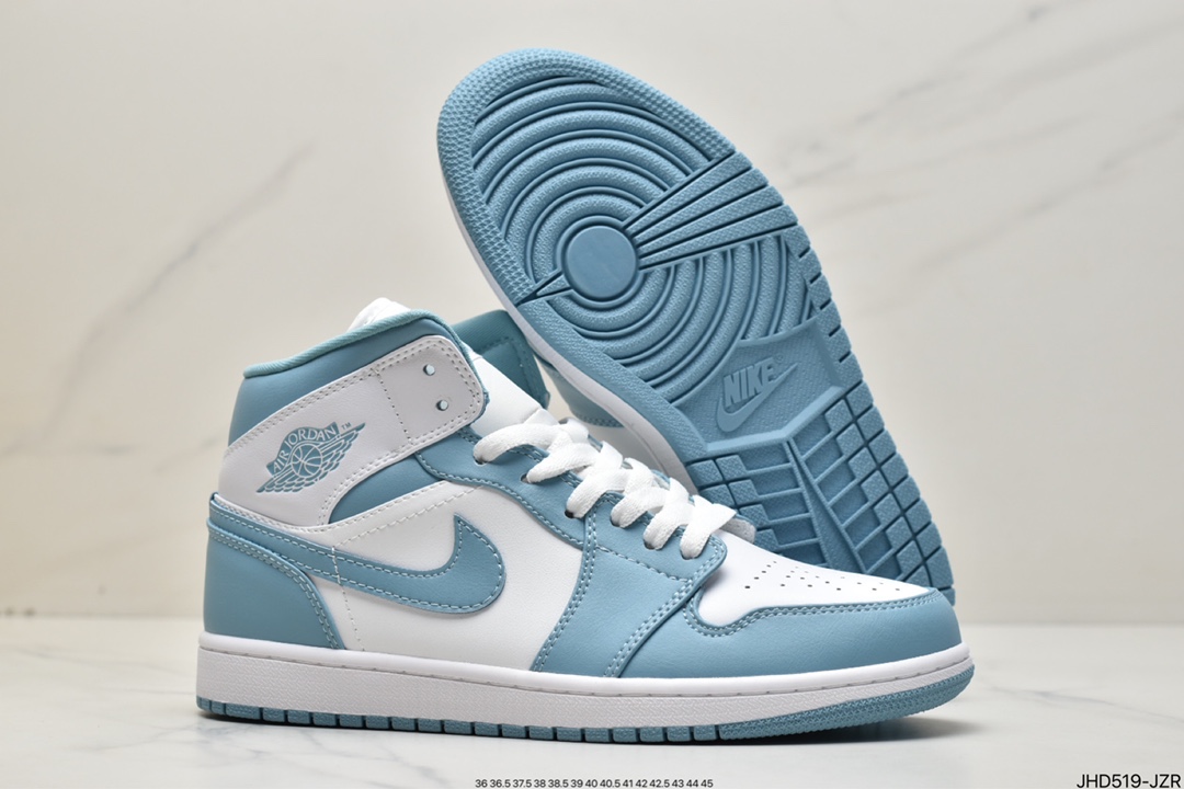190 Nike Wmns Air Jordan 1 Mid GS”UNC”AJ1乔丹一代中帮BQ6472-141