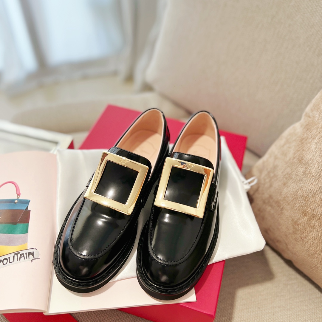 Roger Vivier найвышэйшая версія лофераў  замша/лакаваная скура  арыгінальны EVA  скураны рант  столік якасці