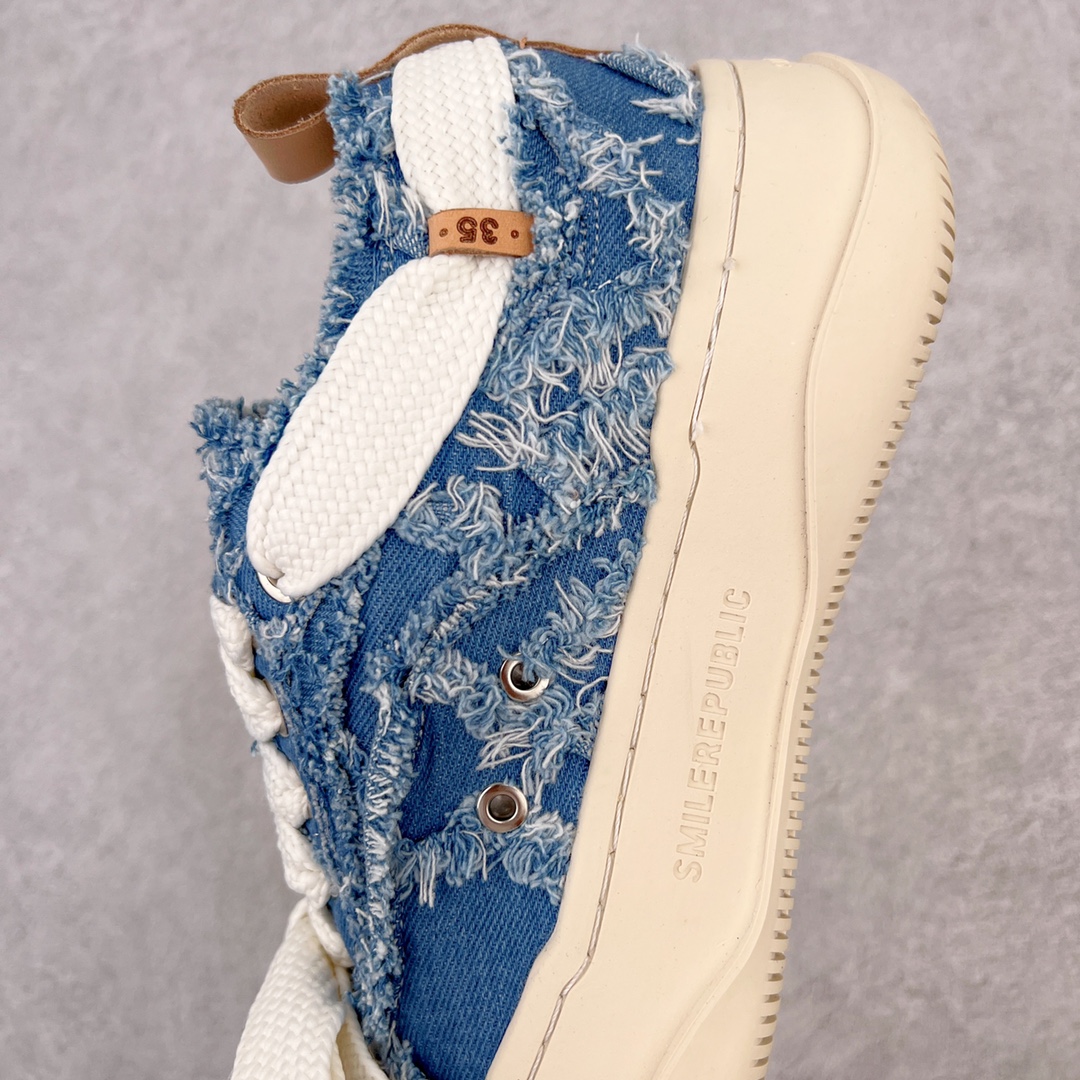 图片[7]-＃开春福利 SMILEREPUBLIC檀健次同款经典新款起司猫低帮开口笑厚底帆布鞋 新晋街头鞋履品牌SMILEREPUBLIC Canvas 系列 以 SMILE 为灵感来源 捕捉潮流 主打柔软的帆布设计 有裁切的羊毛流苏与独特编织技艺 超软水染牛皮内里 注塑成型鞋垫 4cm厘米外增高效果橡胶鞋底 尺码：35 36 37 38 39 40 41 42 43 44-选品中心