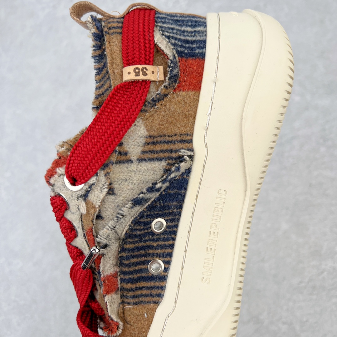 图片[7]-＃开春福利 SMILEREPUBLIC檀健次同款经典新款起司猫低帮开口笑厚底帆布鞋 新晋街头鞋履品牌SMILEREPUBLIC Canvas 系列 以 SMILE 为灵感来源 捕捉潮流 主打柔软的帆布设计 有裁切的羊毛流苏与独特编织技艺 超软水染牛皮内里 注塑成型鞋垫 4cm厘米外增高效果橡胶鞋底 尺码：35 36 37 38 39 40 41 42 43 44-选品中心