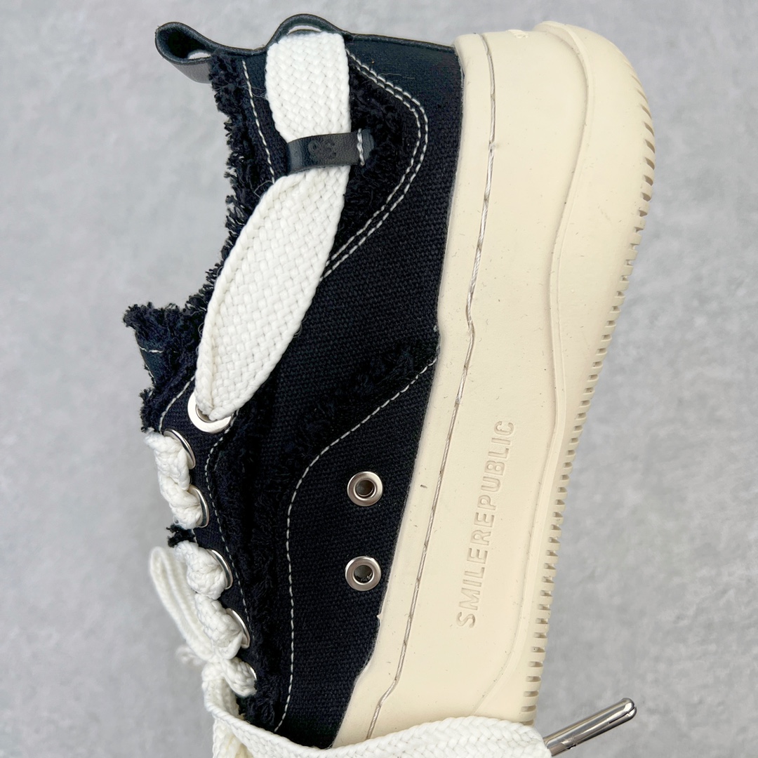 图片[7]-＃开春福利 SMILEREPUBLIC檀健次同款经典新款起司猫低帮开口笑厚底帆布鞋 新晋街头鞋履品牌SMILEREPUBLIC Canvas 系列 以 SMILE 为灵感来源 捕捉潮流 主打柔软的帆布设计 有裁切的羊毛流苏与独特编织技艺 超软水染牛皮内里 注塑成型鞋垫 4cm厘米外增高效果橡胶鞋底 尺码：35 36 37 38 39 40 41 42 43 44-选品中心