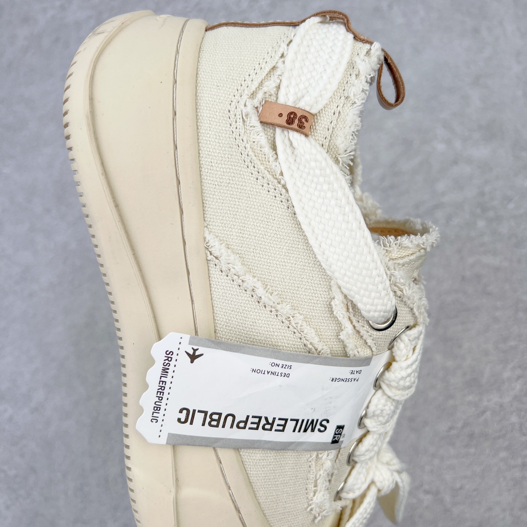图片[6]-＃开春福利 SMILEREPUBLIC檀健次同款经典新款起司猫低帮开口笑厚底帆布鞋 新晋街头鞋履品牌SMILEREPUBLIC Canvas 系列 以 SMILE 为灵感来源 捕捉潮流 主打柔软的帆布设计 有裁切的羊毛流苏与独特编织技艺 超软水染牛皮内里 注塑成型鞋垫 4cm厘米外增高效果橡胶鞋底 尺码：35 36 37 38 39 40 41 42 43 44-选品中心