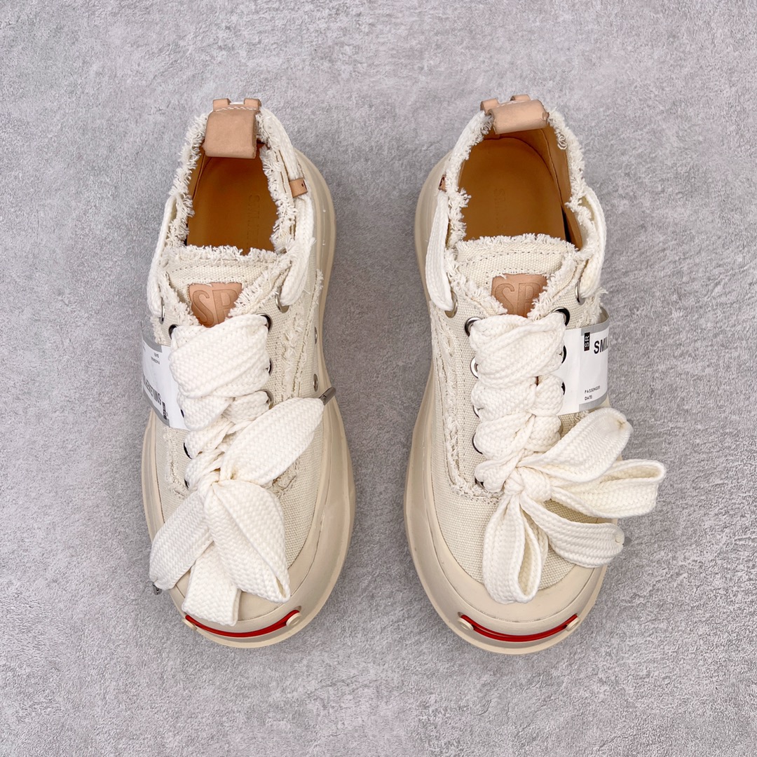 图片[2]-＃开春福利 SMILEREPUBLIC檀健次同款经典新款起司猫低帮开口笑厚底帆布鞋 新晋街头鞋履品牌SMILEREPUBLIC Canvas 系列 以 SMILE 为灵感来源 捕捉潮流 主打柔软的帆布设计 有裁切的羊毛流苏与独特编织技艺 超软水染牛皮内里 注塑成型鞋垫 4cm厘米外增高效果橡胶鞋底 尺码：35 36 37 38 39 40 41 42 43 44-选品中心