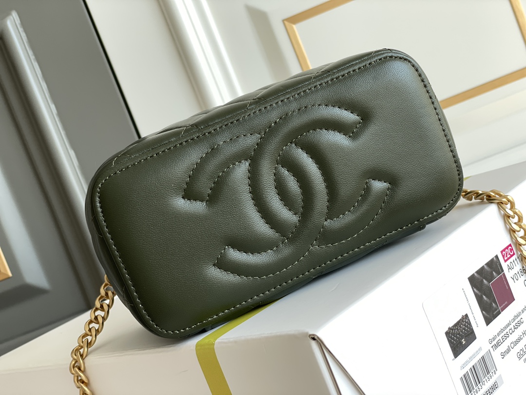 🌼现货 白金版▪️正品级 包装如图𝑪𝒉𝒂𝒏𝒆𝒍 22𝒌秋冬小金柱调节链长盒子 橄榄绿𝟸𝟸𝚔秋冬新品必入系